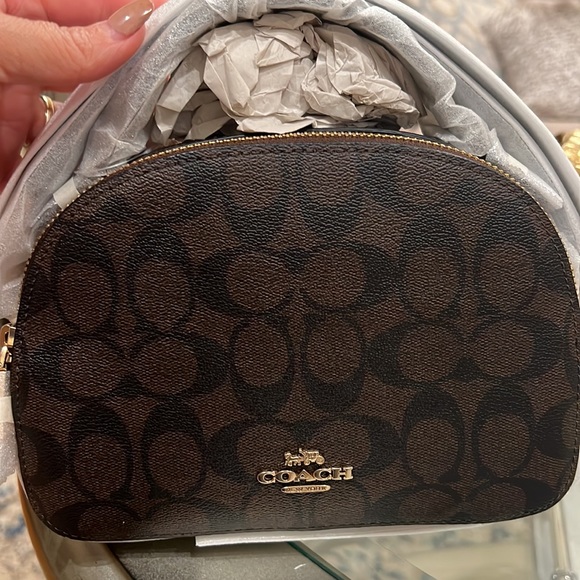 Coach Serena Satchel In Signature Canvas Black and Brown Crossbody Bag - Picture 6 of 11